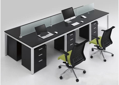 合肥徽联邦办公家具 时尚简约职员办公桌与低屏风组合工作位